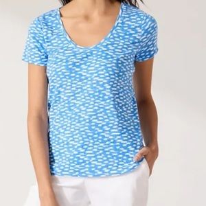 TOMMY BAHAMA Blue/White Women’s Short Sleeve Top Sz S/P‎